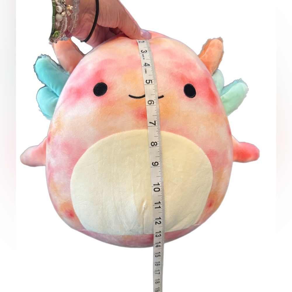 Squishmallows Askel the Axolotl Pinks and Orange tie dye Stuffed Animal NWT 14” - Picture 7 of 7